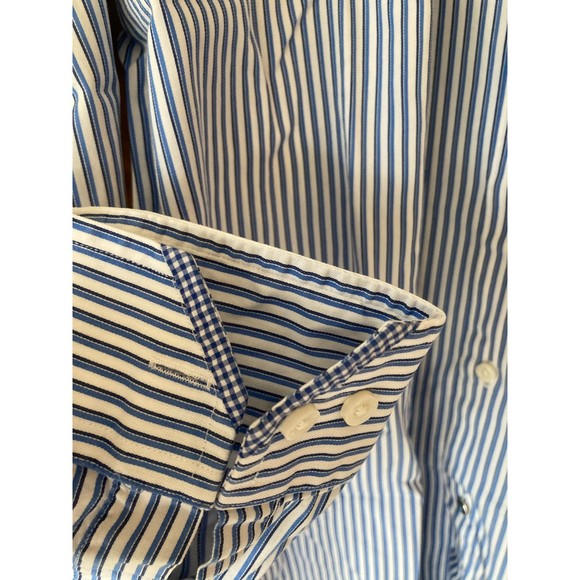 Ben Sherman Men's Navy/Whtie Stripe Dress Shirt 100% Cotton Size XL 17 34-35 - Picture 5 of 12